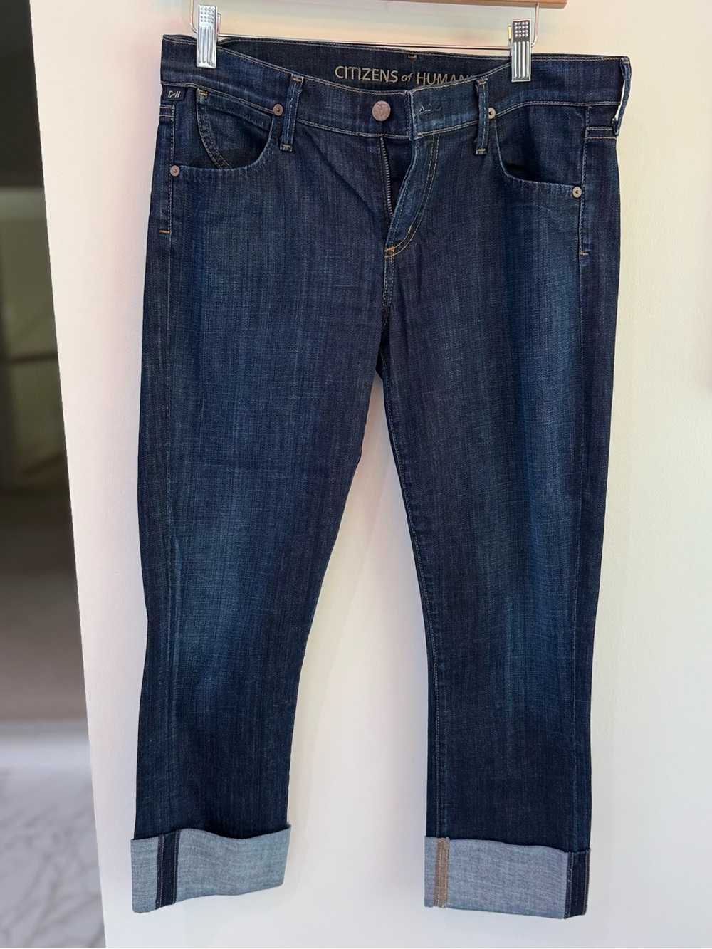 Citizens Of Humanity Indigo Cropped Cuffed Jeans